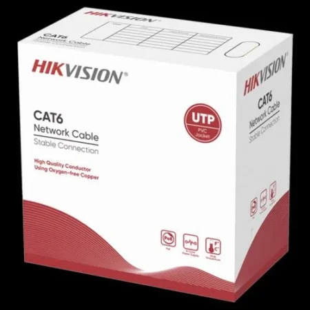 Bobina De Cable Cat6 Hikvision Ds-1Ln6-Ue-Wb, 100% Cobre/305M/Color Azul/24Awg Para Interior