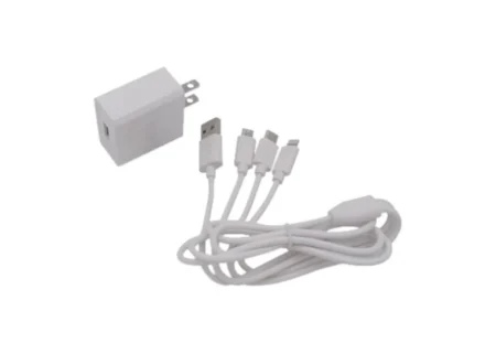 Cargador Epcom Powerline Pl52C/De Pared USB De 5Vcc 2A/Multi-Puertos/USB-C/Micro USB/Tipo C/Lightning/1.2M/Color Blanco