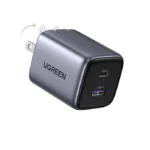 Cargador 35W Ugreen Nexode S/2 Puertos De Carga Rapida/1 USB-C/1 USB-A/Color Gris/45222