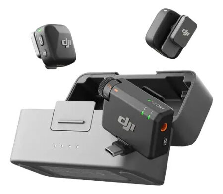 Microfono Dji Mic Mini/2 Transmisores/1 Receptor/Estuche De Carga/Color Negro/2 Tx + 1Rx + FCC
