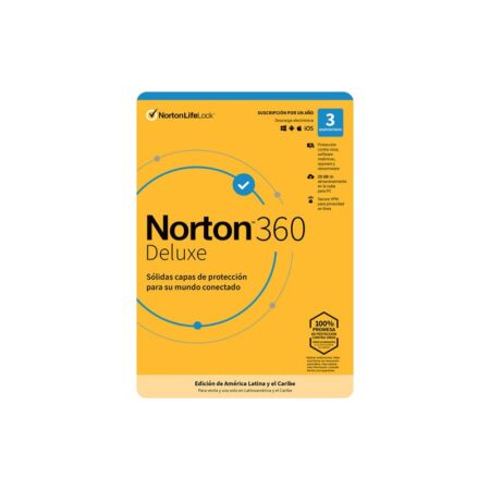 Esd Norton 360 Deluxe, Total Security 3 Dispositivos, 1 Año, 21414664