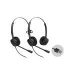 Diadema Audifonos C/Microfono Alambricos Fanvil Ht302U/USB/1M/Color Negro/Binaudal/Para Telefonos IP Fanvil