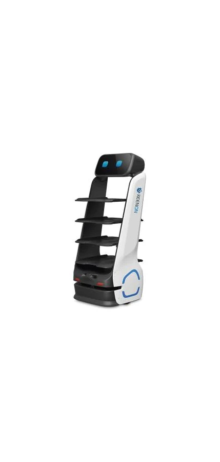 Robot Autonomo Keenon T9Ls/Para Servicio De Meseros Ubicado Por Slam/40Kg/4 Charolas/Sensor De Obstaculos/Color Blanco-Negro