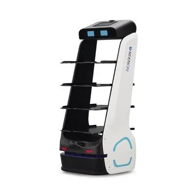 Robot Autonomo Keenon T8Ls/Para Servicio De Meseros Ubicado Por Slam/40Kg/3 Charolas/Sensor De Obstaculos/Color Blanco-Negro