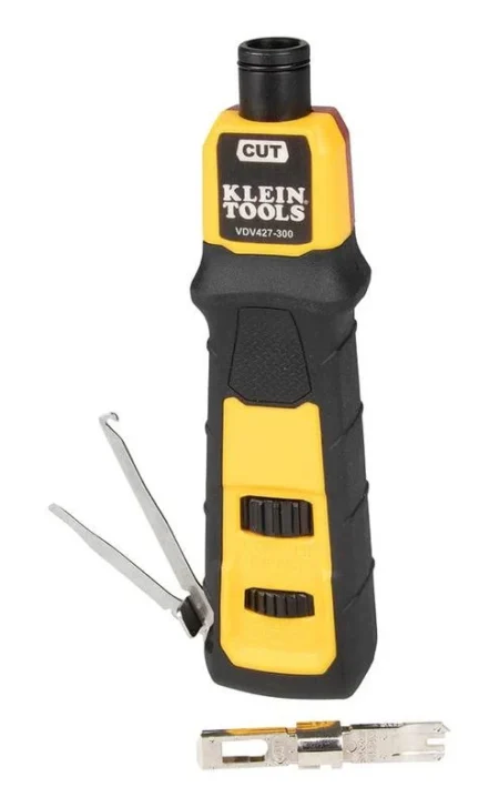 Ponchadora De Impacto Klein Tools Vdv427300 Con Cuchilla Para Paneles/Bloques De 66/110/Termina Y Corta Cables Cat3/Cat5E/Cat6/6A En 1 Paso