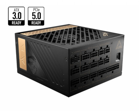 Fuente De Poder 1300W MSI Meg Ai1300P Pcie5/80 Plus Platinum/24-Pin ATX/120Mm/Color Negro