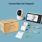 Camara De Vigilancia Con Monitor 5" Para Bebes/Con Dialogo 5Inch/Microfono/Color Blanco