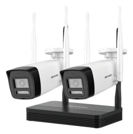 Kit IP Inalámbrico 2 Megapíxel, Nvs WiFi 4 Canales Video, 2 Camaras Bala Exterior