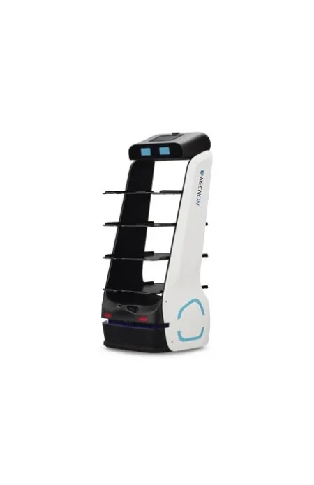 Robot Keenon T5Lb/Para Servicio De Mesero O Repartidor/Ubicado Por Etiquetas En Techo/40Kg/4 Charolas/Color Blanco-Negro