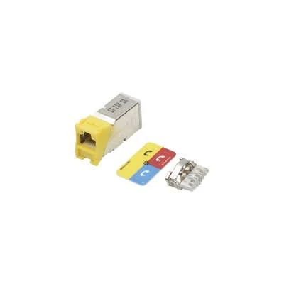 Jack Z-Max Siemon Cat6A, Blindado, Montaje Hibrido En Placa De Pared (Plano Y Angulado) Rojo, Z6A-S03