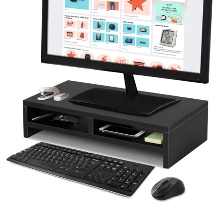 Soporte De Monitor De Escritorio/Madera De 2 Niveles/13Cm Ancho/50Cm Largo