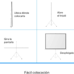 Pantalla De Proyeccion 84" Steren Con Tripie/Color Blanco/Pro-014