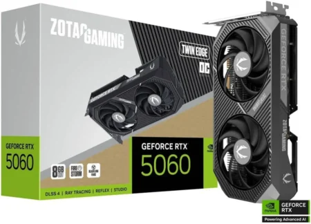 T/Video Zotac Zt-B50610F-10M Geforce Rtx 5060 Ti/8Gb Gddr7/PCI-E 5.0/HDMI/DP/Color Negro