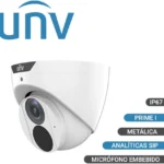 Camara Domo Turret IP Unv (Uniview) Ipc3618Sb-Adf28Km-I0 8Mpx/Lente Fijo 2.8 Mm/Micro SD Hasta 256Gb/Ultra265/Microfono Embebido Wdr 120Db/Ir 30M/IP67/Serie Prime I