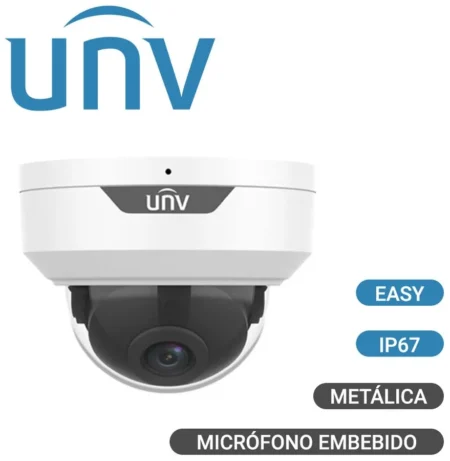 Camara IP Domo Unv (Uniview) Ipc328Le-Adf28K-G/8Mpx/Lente-Fijo 2.8Mm/Microfono-Integrado/IP67/Ik10/Metal