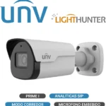 Camara Mini Bullet IP Ultra265 Unv (Uniview) Ipc2124Sb-Adf28Km-I0 4Mpx/Lente Fijo De 2.8Mm/Ranura MicroSD 256Gb/Microfono/Wdr 120Db IP67/40M Ir/Metalica/Modo Corredor/Lighthunter (Serie Prime I)