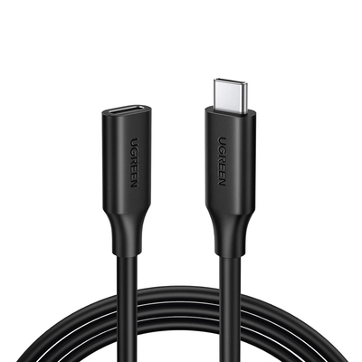 Cable USB-C Ugreen 10387 Conectores Macho-Hembra/1M/100W/Color Negro