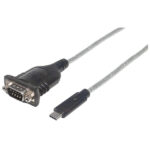 Cable USB-C Manhattan V3.1, C-Serial M 0.45M Negro, 151566