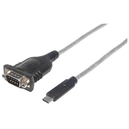 Cable USB-C Manhattan V3.1, C-Serial M 0.45M Negro, 151566