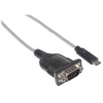 Cable USB-C Manhattan V3.1, C-Serial M 0.45M Negro, 151566