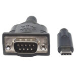 Cable USB-C Manhattan V3.1, C-Serial M 0.45M Negro, 151566