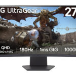 MONITOR 27" LG CURVO GAMING ULTRAGEAR 27GS60QC-B/PANEL VA/2560X1440 2K/HDMI, DISPLAYPORT/MONTAJE PARED 100X100MM
