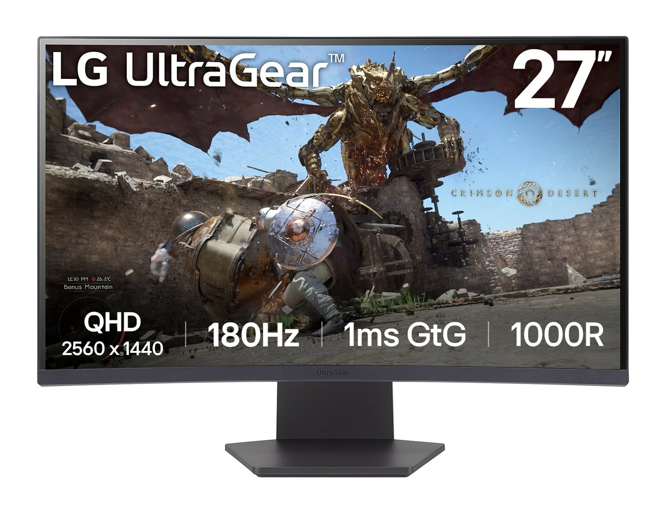Monitor 27" Lg Curvo Gaming Ultragear 27gs60qc-b/panel Va/2560x1440 2k/hdmi, Displayport/montaje Pared 100x100mm