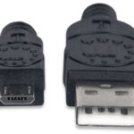 Cable USB V2.0 A-Micro B 50Cm. Manhattan 393867 Negro