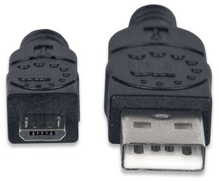 Cable USB V2.0 A-Micro B 50Cm. Manhattan 393867 Negro