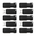 Memoria USB Flash 32Gb Verbatim 70062 Pinstripe, Color Negro 10Pack