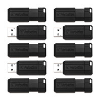 Memoria USB Flash 32Gb Verbatim 70062 Pinstripe, Color Negro 10Pack
