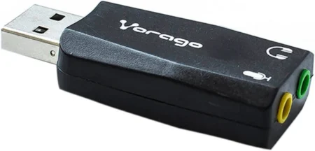 ADAPTADOR VORAGO ADP-201 USB 2.0 MACHO-2X 3.5MM HEMBRA,C/SALIDA DE MICROFONO,COLOR NEGRO