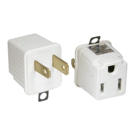 Adaptador Clavija Surtek 136074/De Aterrizado A Polarizado Abs/2 Piezas/Color Blanco