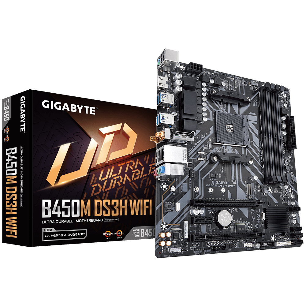 MB GIGABYTE B450M DS3H WIFI SOCKET AM4/HDMI/DDR4/128GB/MICROATX/PCI-EX 16/SATA/AMD/USB 3.1