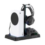 Base Cargador Balam Rush Br-943635 Para Controles/4 Baterias Xbox One Y Series/Litio/1400Mah/10 A 15Hrs Tiempo De Uso/Negro