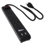 Barra Multicontacto Qian En260 C/6 Contactos Supresor+2 USB