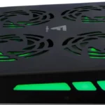 Base Enfriadora P/Laptop Hasta 17" Game Factor Cpg400 Con 4 Ventiladores Rgb Aluminio USB Color Negro