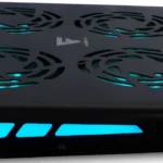 Base Enfriadora P/Laptop Hasta 17" Game Factor Cpg400 Con 4 Ventiladores Rgb Aluminio USB Color Negro