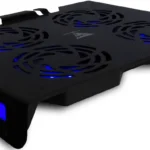 Base Enfriadora P/Laptop Hasta 17" Game Factor Cpg400 Con 4 Ventiladores Rgb Aluminio USB Color Negro