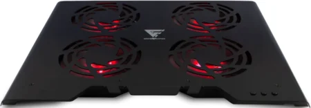 Base Enfriadora P/Laptop Hasta 17″ Game Factor Cpg400 Con 4 Ventiladores Rgb Aluminio USB Color Negro