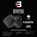 Tv Box Blackpcs 4K/3D/WiFi/Red/Control Negro, Eo104K-Bl