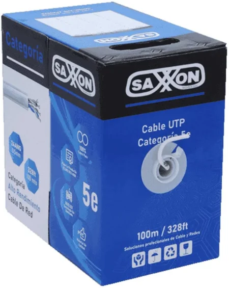 Bobina De Cable Utp Cat5E Saxxon Outp5Ecop100Bc/100% Cobre/100M/Color Blanco