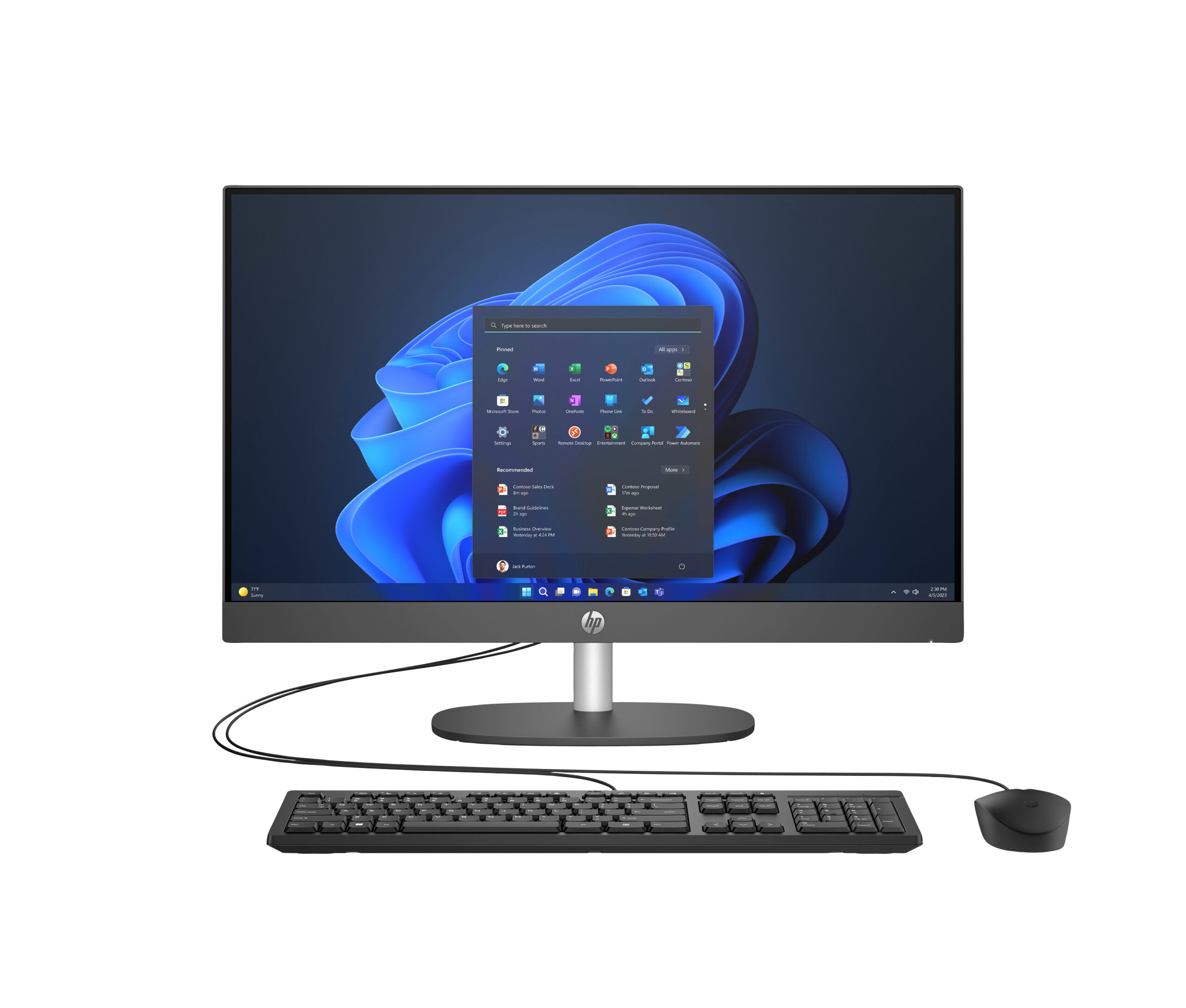 HP ProOne 240 23.8 inch G10 All-in-One Desktop PC,23.8" FHD LED UWVA 250N Anti-Glare Low Blue Light Slim (1920 x 1080, 1.78 (16:9)),Intel Core Ultra 5 125U (0.70 GHz, up to 4.30 GHz, 12 cores / 14 threads - 14th Generation) with Intel® Graphics and Intel® AI Boost (up to 11 TOPS),512GB M.2 PCIe NVMe 2280 Value 4X4 SSD,8GB 5600MT/s DDR5 (1X8GB) SODIMM,USB,Wired USB Standard 125,Realtek Wi-Fi 6 8852BE (2x2) and Bluetooth® 5.3 Wireless Technology,No WWAN module,No Discrete Graphics,5MP Camera,Windows® 11 Home Standard Single Language,1/1/1,ENERGY STAR Certified Label, FLAG McAfee LiveSafe SEC 12M PHTM HP, FLAG EPEAT,  Zoom Logo