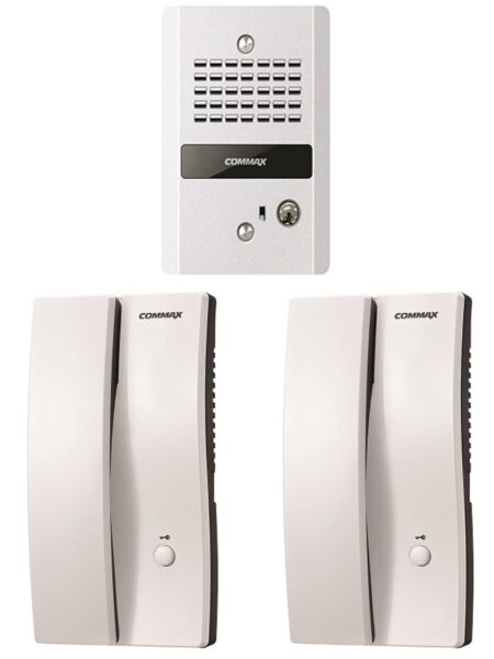 Paquete De Audioportero Commax Dp2Sdr2Gn + Dp2S/Frente De Calle/2 Equipos De Interfon/Conexion Directa A 110V/Apertura De Puerta/2 Hilos