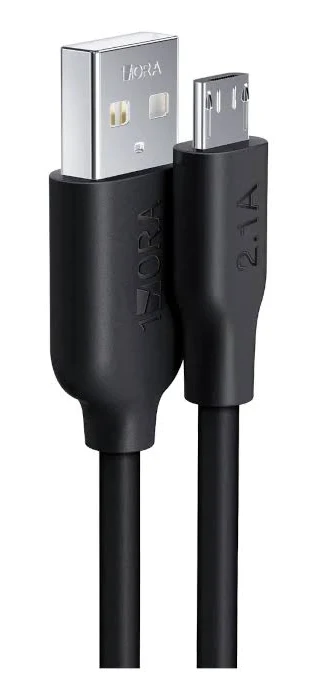 Cable Tipo V8 De 1 Metro Color Negro 2A Magnetico Blackpcs Cablmtm-4