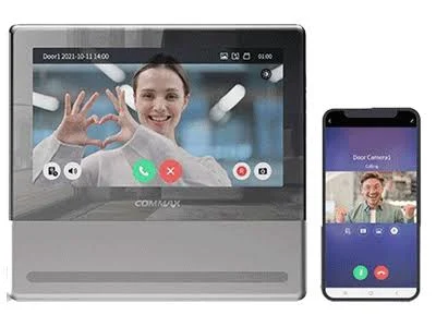 Paquete De Monitor WiFi Para Videoportero Commax Cmv-70Mx + Drc-40K App Commax Hey Call/Android/Ios/Conexion A 4 Hilos Con Frente De Calle/MicroSD