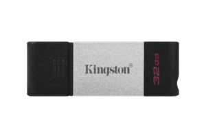 MEMORIA USB TIPO C 32GB KINGSTON 3.2 GEN 1 NEGRO/PLATA DT80/32GB