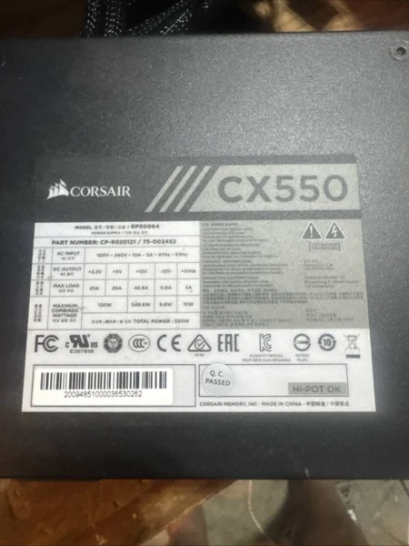 Fuente De Poder 550W Corsair Cx550M, 80 Plus Bronze, Cp-9020102-Na