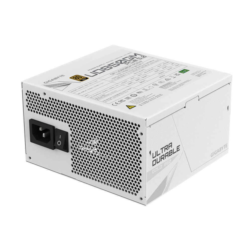 FUENTE DE PODER 850W GIGABYTE GP-UD850GM PG5W/80 PLUS GOLD/MODULAR/ATX/COLOR BLANCO
