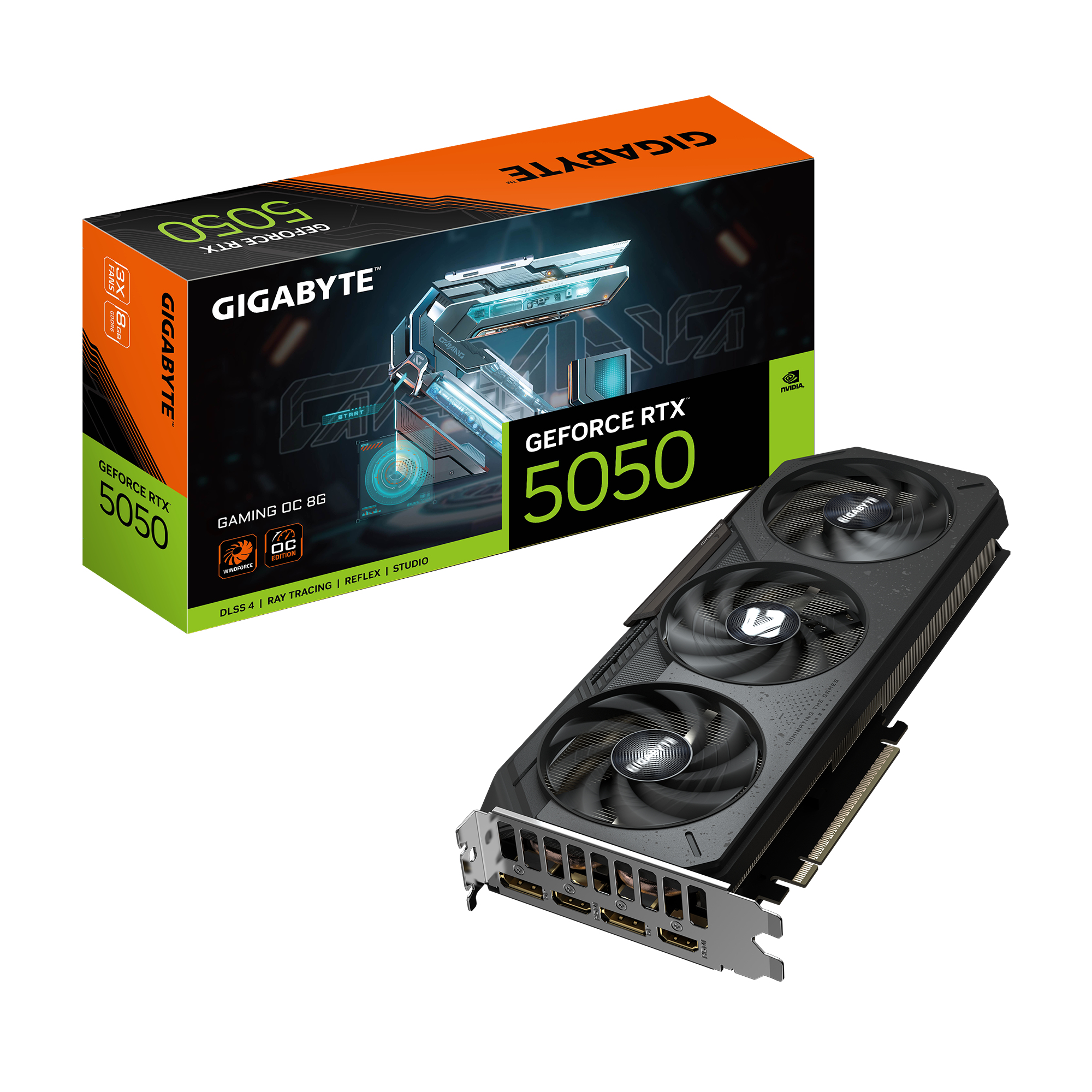 T/video Gigabyte Gv-n5050gaming Oc-8gd Geforce Rtx 5050/8gb Gddr6/pci-e 5.0/hdmi/dp/3xfan